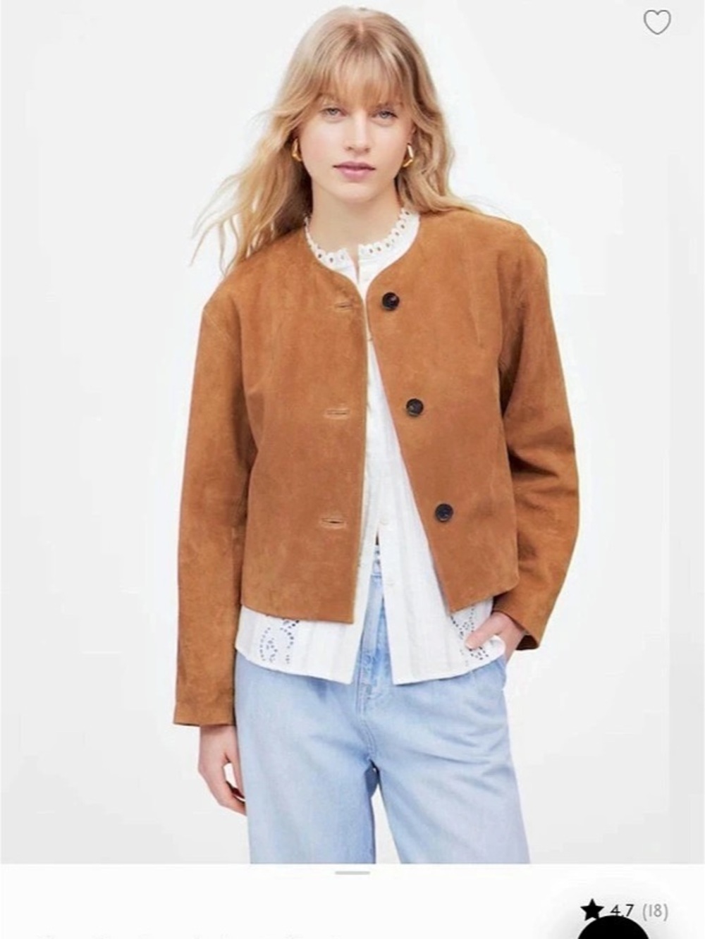 NWOT Madewell Crop Cardigan Jacket in Suede Brown